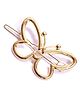Pihoo Butterfly Applique Detailed Hair Clip - Golden