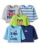 Doodle Poodle 100% Cotton Knit Full Sleeves T-Shirts with Text Graphic & Stripes Pack of 5 - Multicolor