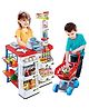 Kids Mandi Plastic Role Pretend Playset Big Size Supermarket Kit Toys with Shopping Cart and Sound Effects Kitchen Set Toys for Boys and Girls for Birthday Gift - Multi Colour