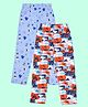 Kiddopanti Cotton Knit Pack Of 2 Hearts & Dinosaur Printed Pajamas - Blue & Neon Orange