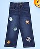 Kiddopanti Denim Woven Ghost & Vampire Patch Detailed Straight Fit Jeans - Blue