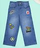 Kiddopanti Denim Woven Super Cool Text & Monster Truck Patch Detailed Straight Fit Jeans - Blue