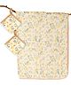 Little Surprise Box Muslin Cotton Blanket With 2 Matching Napkins Flower Print - Yellow