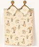 Little Surprise Box Muslin Cotton Blanket With 2 Matching Napkins Teddy Star Print - Cream