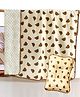 Little Surprise Box 2pcs Super Soft Breathable Pure Muslin Cotton Blanket and Pillow Set Ted Face Print - Brown