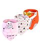 Little Surprise Box Premium Bib with adjustable snap button Closure Pack Of 3 - Pink - White - Orange