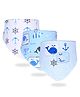 Little Surprise Box Premium Bib with adjustable snap button Closure Sea Theame Pack Of 3 - Blue - White