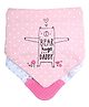 Little Surprise Box Premium Bib with Silicone Teether Flap & adjustable snap button Closure Twinkal Star Print Pack Of 2 - Pink - White