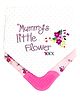Little Surprise Box Premium Bib with Silicone Teether Flap & adjustable snap button Closure Flowers Print Pack Of 2 - Pink - White