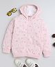 BABY NATION Cotton Knit Full Sleeves Baby Mouse & Floral Printed Hooded Light Winter Sweatshirt - Pink
