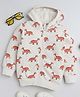 BABY NATION Knitted Knit Full Sleeves Fox Printed Hooded Light Winter Sweatshirt - Cream