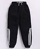 Kidcity Cotton Knit Side Taped Joggers - Black