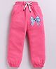 Kidcity Cotton Knit Bow Printed Joggers - Pink