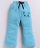 Kidcity Cotton Knit Kitty Face Printed Joggers - Sky Blue