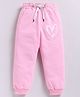 Kidcity Cotton Knit Heart Printed Joggers - Baby Pink