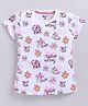 Kidcity Cotton Knit Half Sleeves Floral & Girl Power Text Printed Top - White