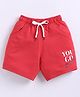 Kidcity Cotton Knit You Go Girl Text Printed Shorts - Red
