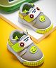 KATS Smiley Face Patch Detailed Musical Velcro Closure Shoes - Grey