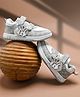 KATS Typography Designed Velcro Closure Striped Shoes - Grey