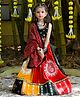 Banjara India Cotton Blend Woven Navratri Theme Half Sleeves Kutch Work Embroidered Lehenga Choli With Dupatta Costume Set - Black