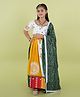 Banjara India Cotton Blend Woven Navratri Theme Half Sleeves Kutch Work Embroidered Lehenga Choli With Dupatta Costume Set - White