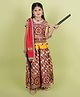 Banjara India Cotton Blend Woven Navratri Theme Half Sleeves Kutch Work Embroidered Lehenga Choli With Dupatta Costume Set - Yellow