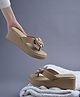 Shoetopia Bow Applique Detailed Wedges Heel Sandals - Beige