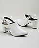 Shoetopia Crocodile Pattern Designed Heeled Sandals - White