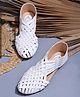 Shoetopia Basket Weave Designed Sandals - White