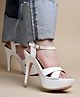 Shoetopia Strap Detailed Buckle Closure Heeled Sandals - White