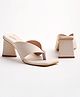 Shoetopia Solid Mules Heel Sandals - Cream