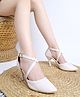 Shoetopia Metallic With Buckle Closure Stilettos Heel Sandals - Cream