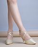 Shoetopia Metallic With Buckle Closure Stilettos Heel Sandals - Golden