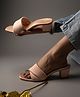 Shoetopia Solid Heeled Sandals - Rose Gold
