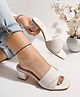 Shoetopia Solid Heeled Sandals - White