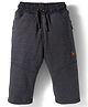 Yellow Apple Knit Full Length Solid Colour Fleece Pant - Charcoal Grey