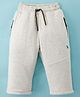 Yellow Apple Knit Full Length Solid Colour Fleece Pant - White