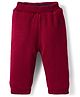 Yellow Apple Knit Full Length Solid Colour Fleece Pant - Maroon