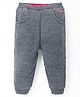 Yellow Apple Knit Full Length Solid Colour Fleece Pant - Charcoal Grey