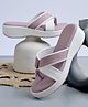 Shoetopia Colour Blocked Slip On Wedge Sandals - Mauve