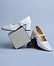 Shoetopia Colour Blocked Mary Jane Heeled Ballerinas - Cream