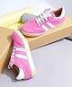 Shoetopia Colour Blocked Lace Up Sneakers - Pink