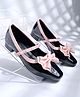 Shoetopia Bow Applique Detailed & Pearls Embellished  With Buckle Closure Mary Jane Ballerinas - Pink