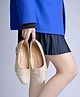 Shoetopia Marble Designed   Slip On Pumps- Golden