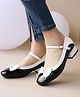 Shoetopia Bow Applique Detailed With Buckle Closure Mary Jane Ballerinas- Black