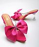 Shoetopia Bow Applique Detailed Heeled Sandals - Pink