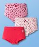 Pine Kids Cotton Knit Hipster With Floral Print Pack Of 3 - Pink White & Dark Pink
