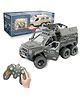 Kids Mandi Military Flying Saucer Remote Control Jeep | 6-Wheel Off-Road RC Vehicle with Door Opening, Flying Disc Launcher & LED Lights