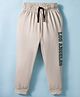 Smarty Boys Sinker Knit Full Length Lounge Pant With Los Angeles Print - Beige