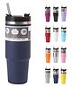 COZY VIBES Portable 890ML Stainless Steel Vacuum Thermos Cup with Straw Car Cup for Camping Cold Protection Ice Storage - PACK OF 1 - COLOR MAY VARY- 890 ml